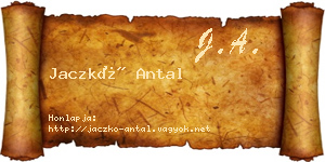 Jaczkó Antal névjegykártya